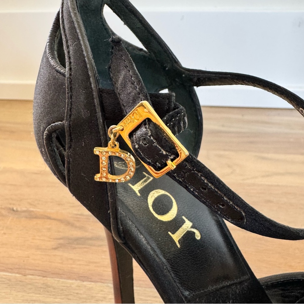 Dior Vintage Peep Toe Tortoise Shell Heels Size 37.5 - Picture 16 of 16